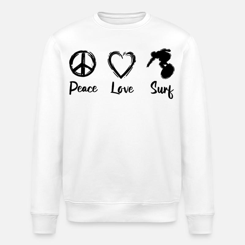 Surfer Spruch - Stanley/Stella Unisex Bio-Sweatshirt ROLLER - Weiß