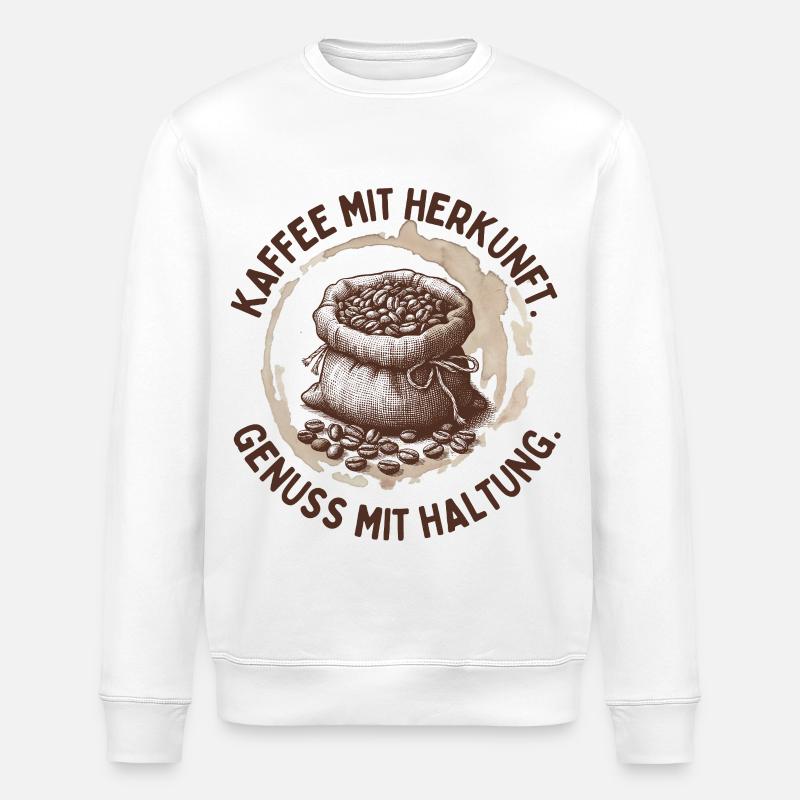 Kaffee mit Herkunft – Genuss mit Haltung - Stanley/Stella Unisex Bio-Sweatshirt ROLLER - Weiß