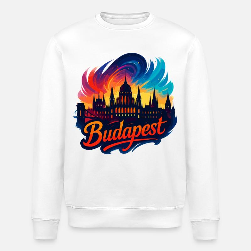 Budapest Capitale Hongrie Silhouette Cadeau - Sweat bio ROLLER Stanley/Stella Unisexe - blanc