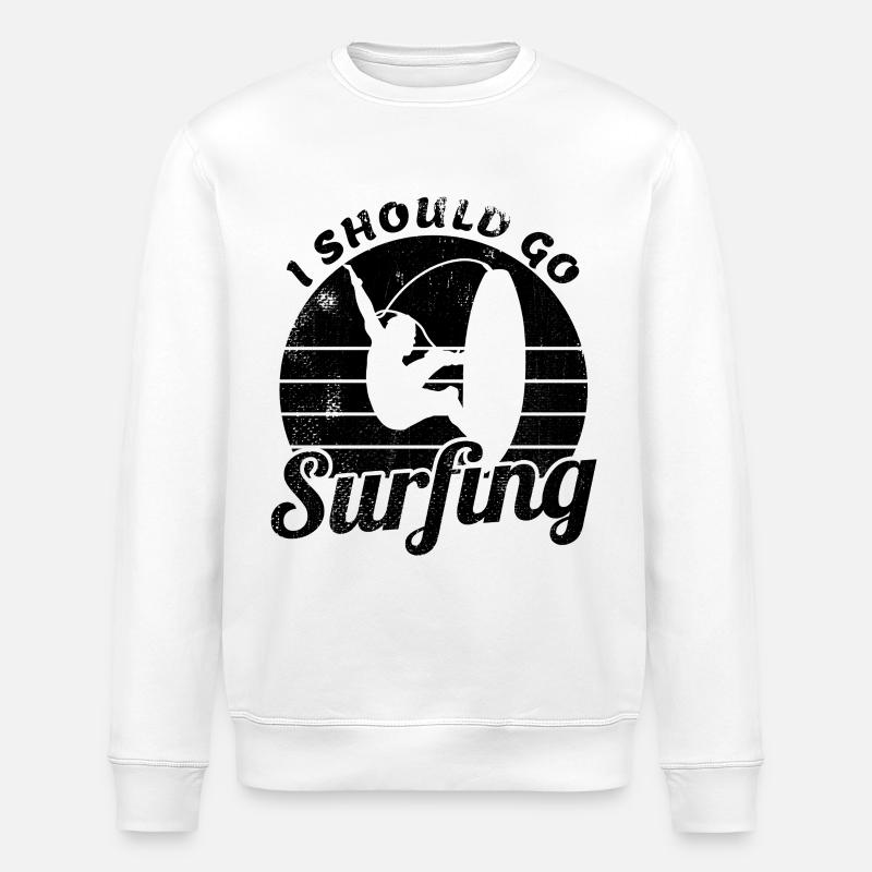 Je devrais aller surfer - Sweat bio ROLLER Stanley/Stella Unisexe - blanc