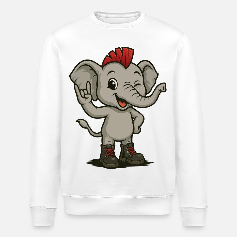 Punkphant Power - Stanley/Stella Unisex Bio-Sweatshirt ROLLER - Weiß