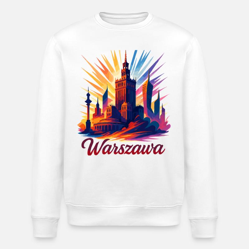 Varsovie Warszawa Capitale Pologne Cadeau - Sweat bio ROLLER Stanley/Stella Unisexe - blanc