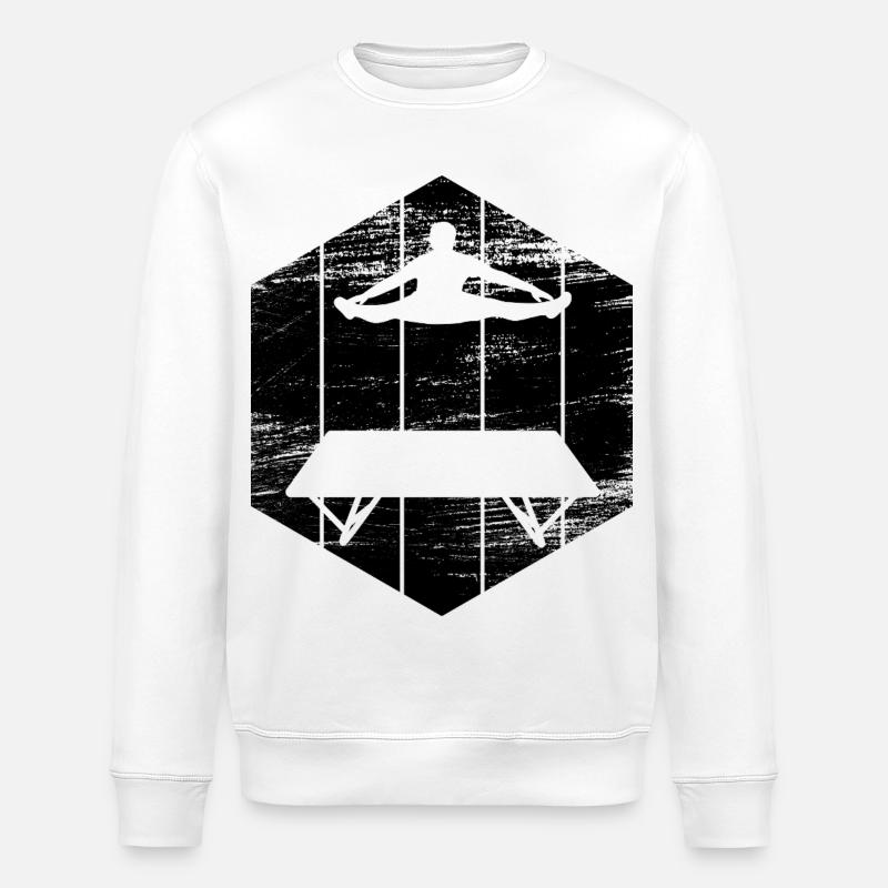 Trampolinist Zeichnung - Stanley/Stella Unisex Bio-Sweatshirt ROLLER - Weiß