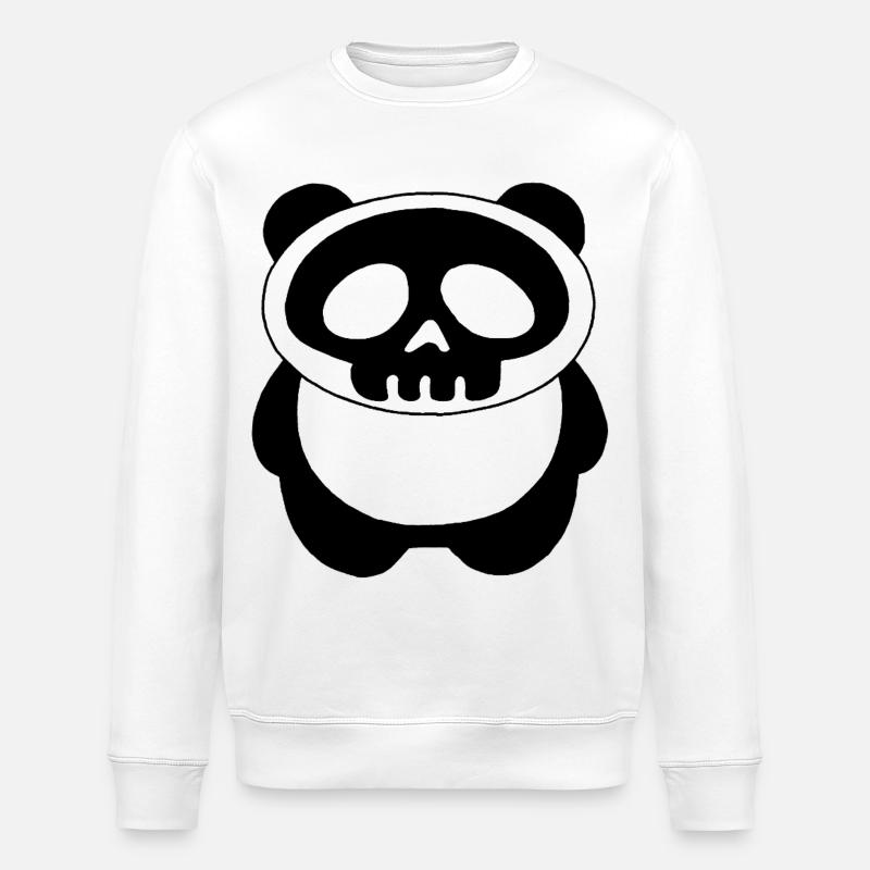 Panda-Schädel - Stanley/Stella Unisex Bio-Sweatshirt ROLLER - Weiß