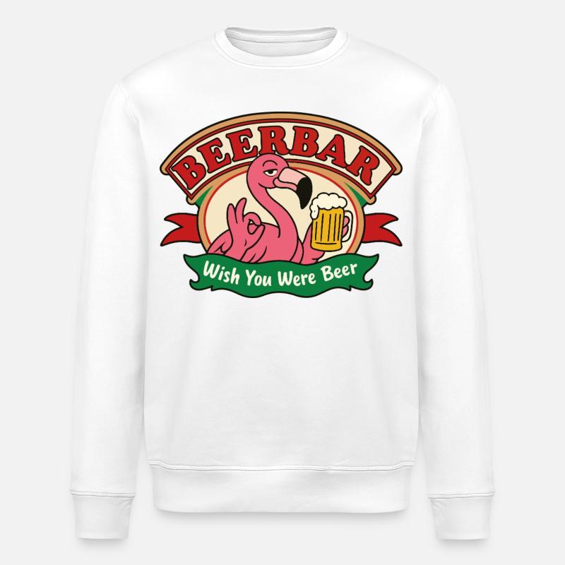 Flamingo on Tap - Stanley/Stella Unisex Bio-Sweatshirt ROLLER - Weiß