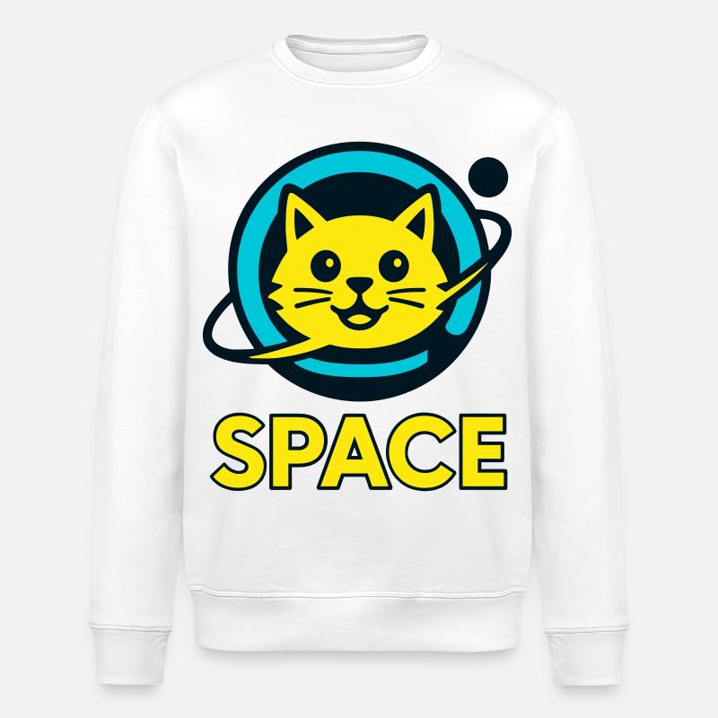 Space-Cat - Stanley/Stella Unisex Bio-Sweatshirt ROLLER - Weiß
