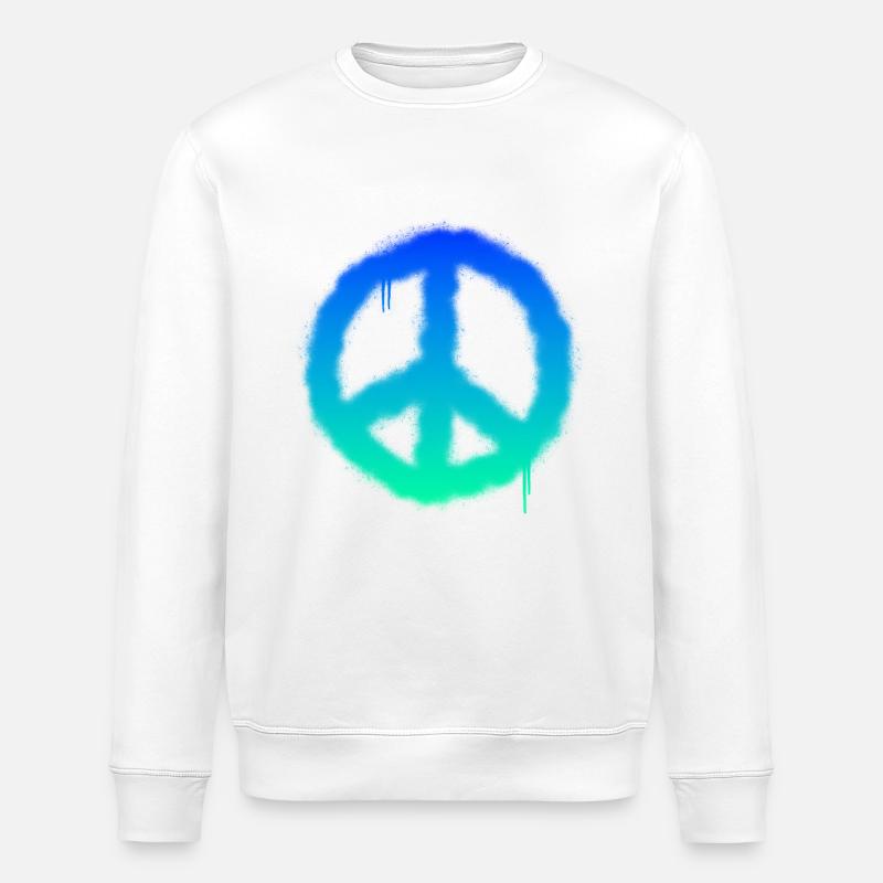 Das Graffiti Friedenszeichen - Stanley/Stella Unisex Bio-Sweatshirt ROLLER - Weiß
