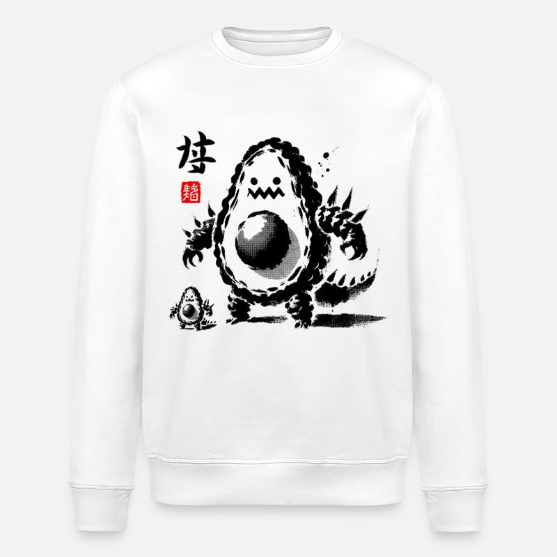 Elegantes asiatisches Kalligraphie-Blumendesign - Stanley/Stella Unisex Bio-Sweatshirt ROLLER - Weiß