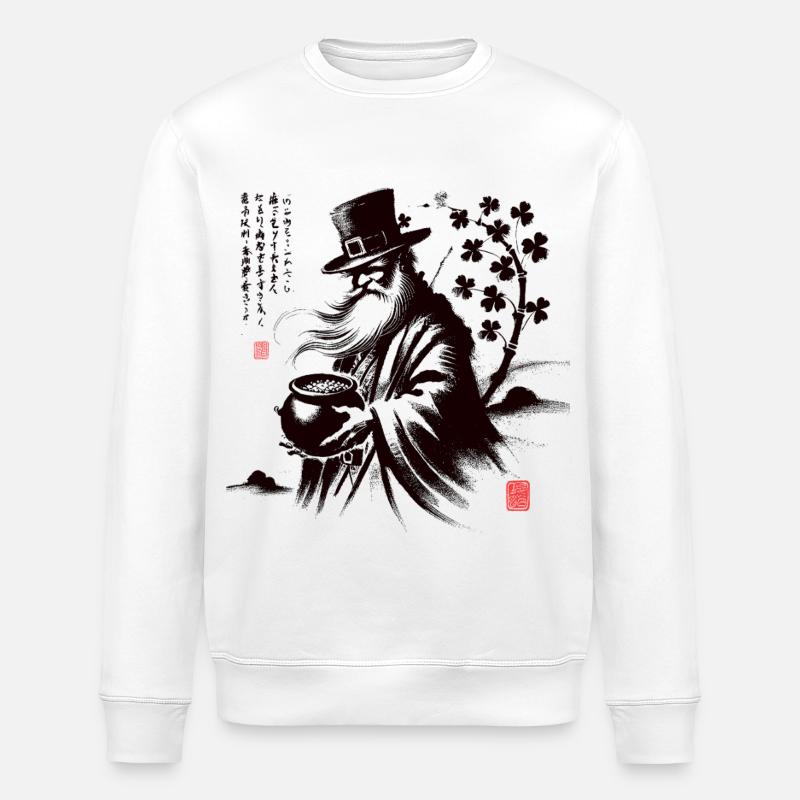 Mystischer Wind Samurai Kunst - Stanley/Stella Unisex Bio-Sweatshirt ROLLER - Weiß