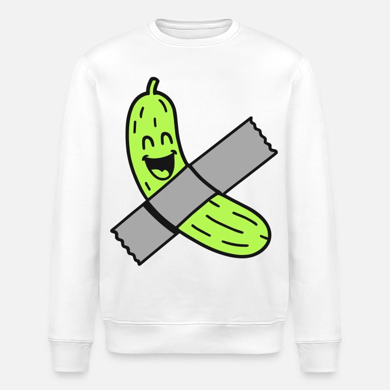 Gurke mit Tape - Stanley/Stella Unisex Bio-Sweatshirt ROLLER - Weiß