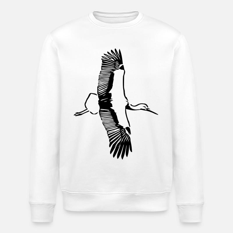 Flug des Storches - Stanley/Stella Unisex Bio-Sweatshirt ROLLER - Weiß