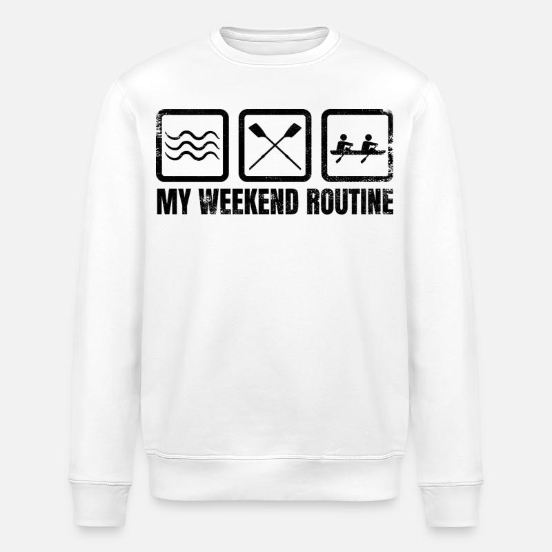 Meine Wochenendroutine - Stanley/Stella Unisex Bio-Sweatshirt ROLLER - Weiß