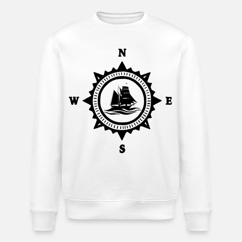 Le bateau noir et la boussole - Sweat bio ROLLER Stanley/Stella Unisexe - blanc