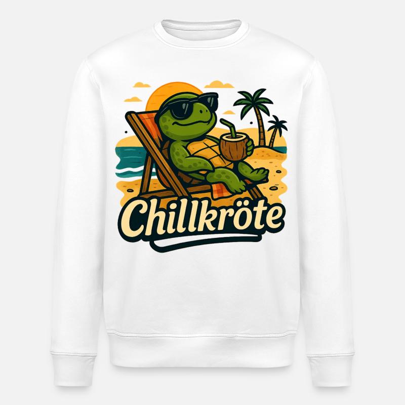 Chill toad - just take it slow - Stanley/Stella ROLLER Unisex Organic Sweatshirt - white