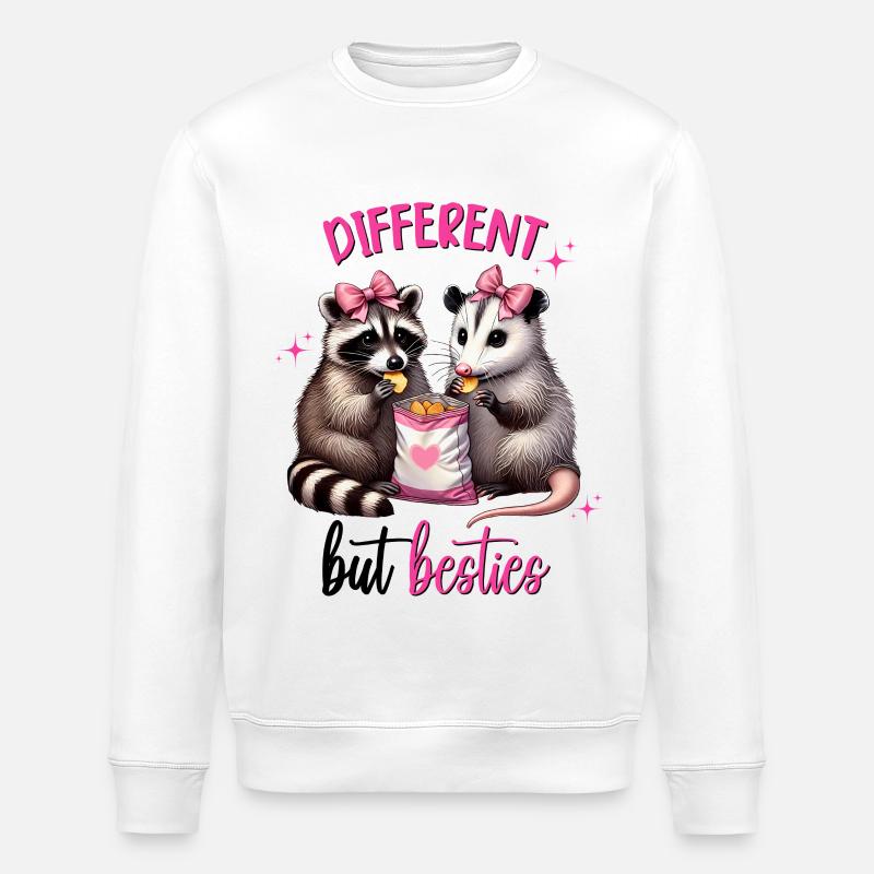 Différent mais meilleures amies, Amitié, Saint-Valentin - Sweat bio ROLLER Stanley/Stella Unisexe - blanc