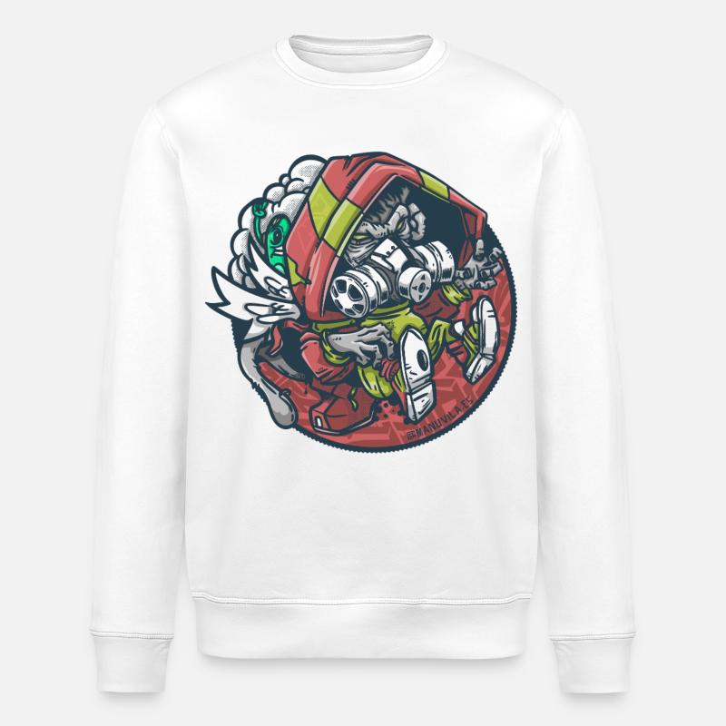 Rothelm-Astronaut Zombie - Stanley/Stella Unisex Bio-Sweatshirt ROLLER - Weiß