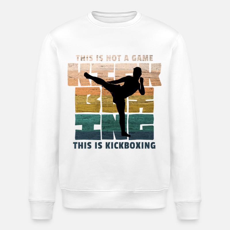 Kickboxen, Kickboxing, Kickboxer Retro - Stanley/Stella Unisex Bio-Sweatshirt ROLLER - Weiß