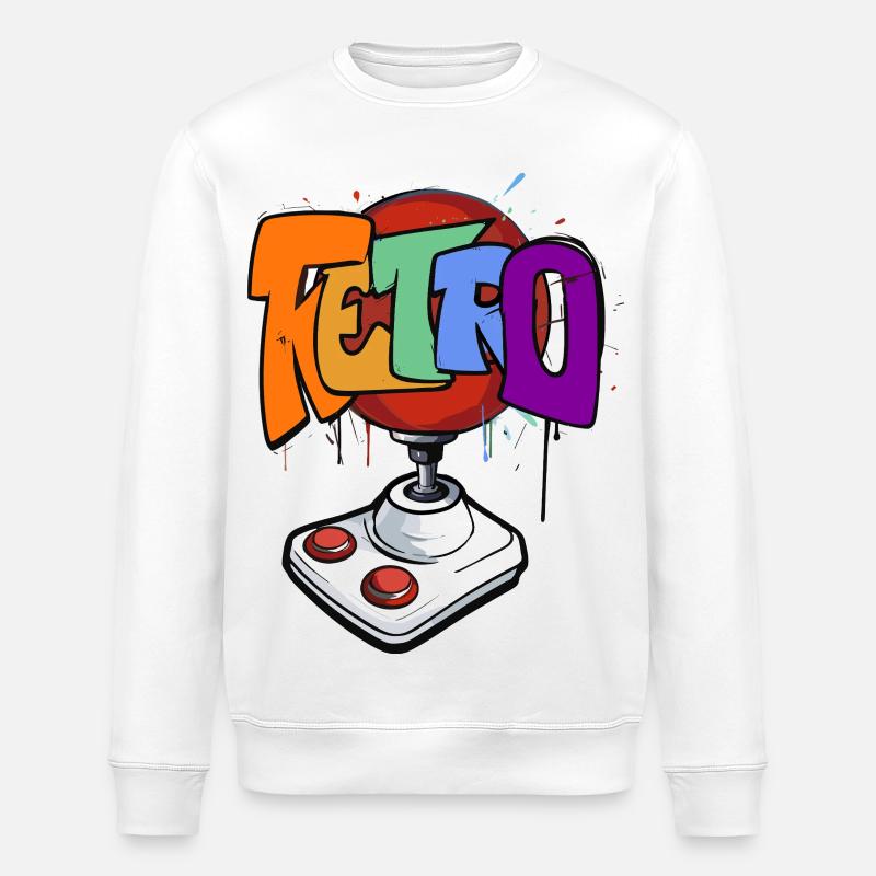 Retro Gaming Neon Design - Stanley/Stella Unisex Bio-Sweatshirt ROLLER - Weiß