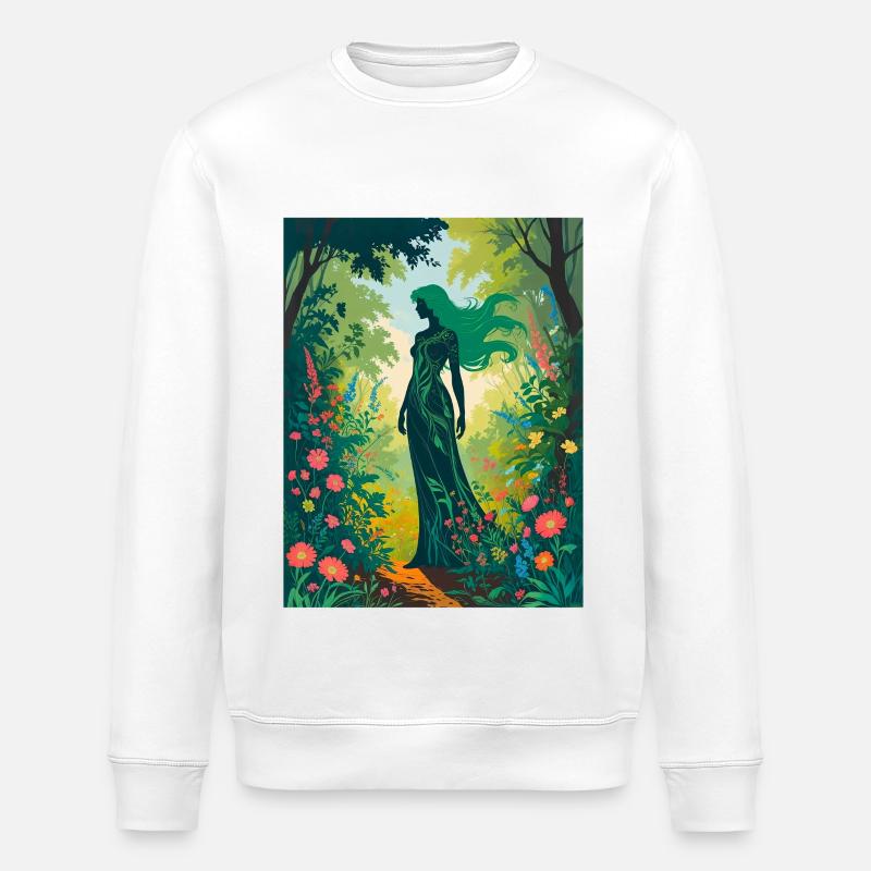 Mutter Natur im Zauberwald - Stanley/Stella Unisex Bio-Sweatshirt ROLLER - Weiß