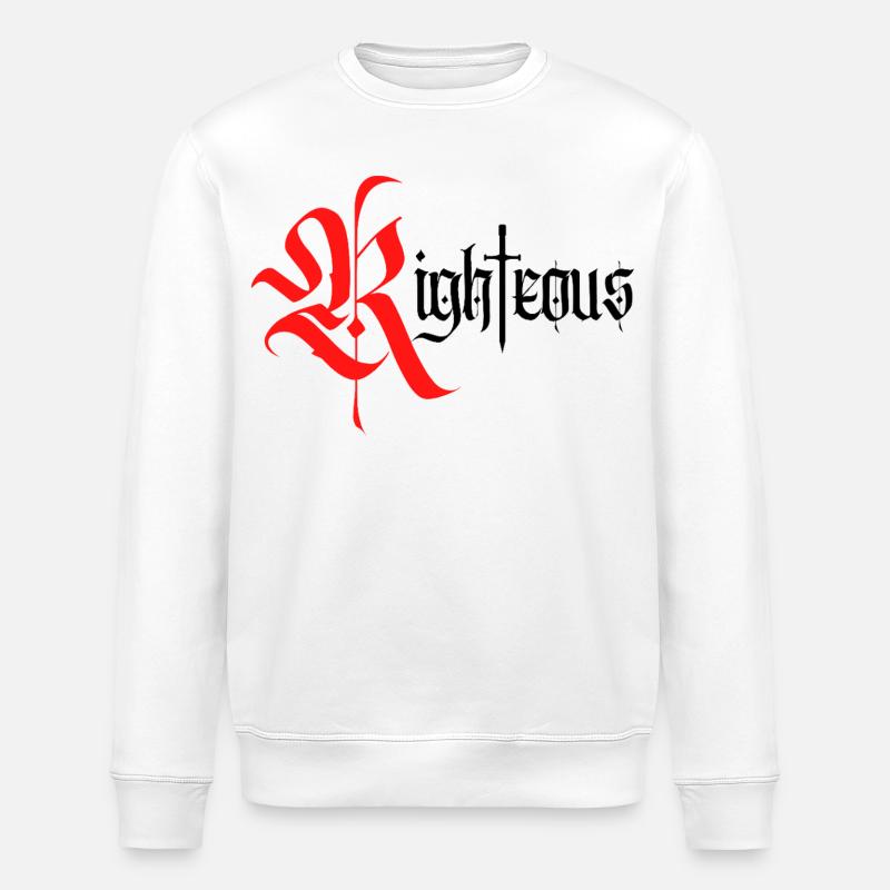 Gothic Righteous Design with Sword - Stanley/Stella ROLLER Unisex Organic Sweatshirt - white