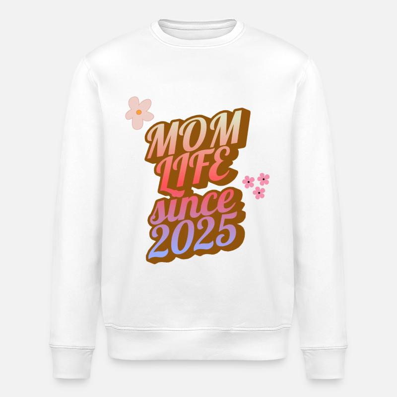 Mama Leben 2025 Design - Stanley/Stella Unisex Bio-Sweatshirt ROLLER - Weiß