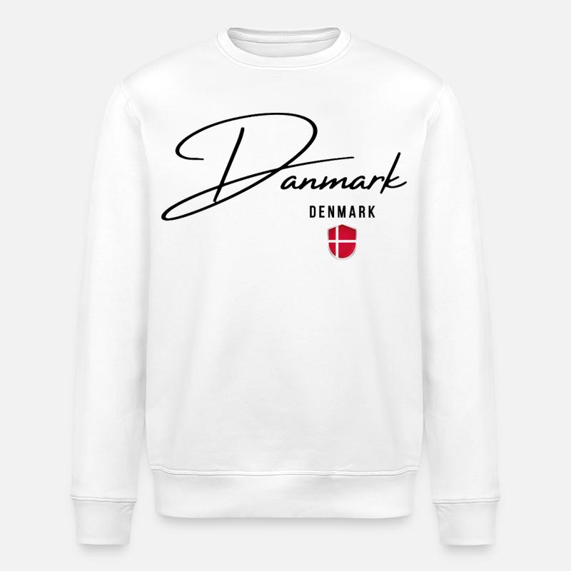 Dänemark, minimalistisches, elegantes Design - Stanley/Stella Unisex Bio-Sweatshirt ROLLER - Weiß