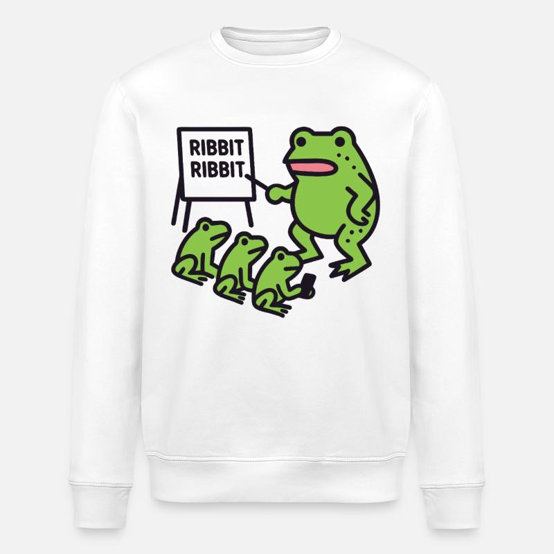 Froschunterricht mit Ribbit-Phrase - Stanley/Stella Unisex Bio-Sweatshirt ROLLER - Weiß