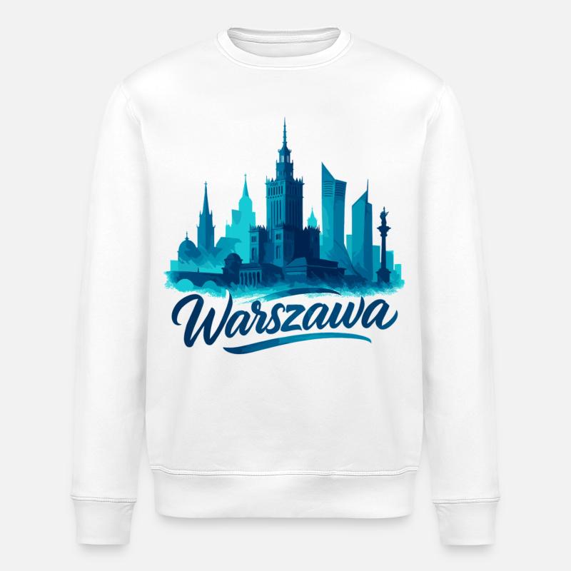 Varsovie Warszawa Capitale Pologne Cadeau - Sweat bio ROLLER Stanley/Stella Unisexe - blanc