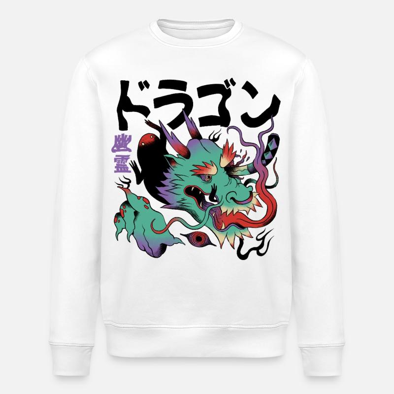 Dragon Cosmique Éclatant - Sweat bio ROLLER Stanley/Stella Unisexe - blanc