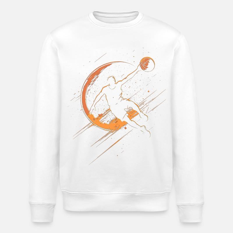  Basketball orange Silhouette - Stanley/Stella Unisex Bio-Sweatshirt ROLLER - Weiß