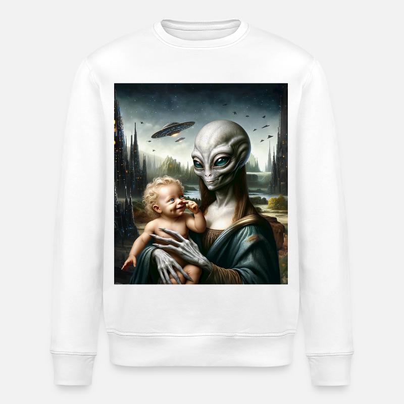Alien Nursery Nightscape - Stanley/Stella Unisex Bio-Sweatshirt ROLLER - Weiß