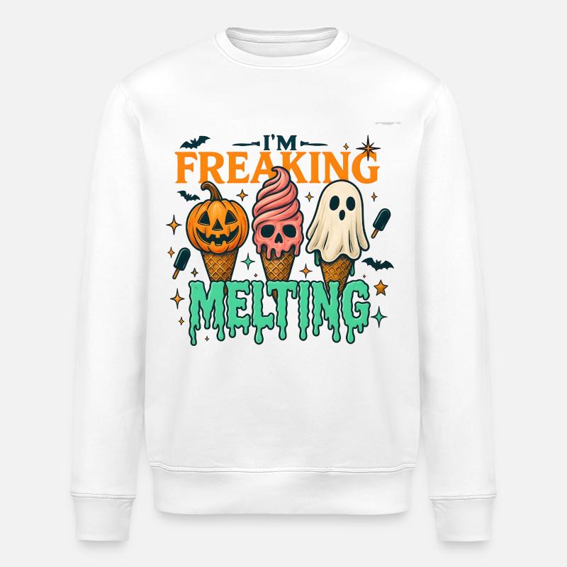 Halloween Eiscreme Grusel Design - Stanley/Stella Unisex Bio-Sweatshirt ROLLER - Weiß