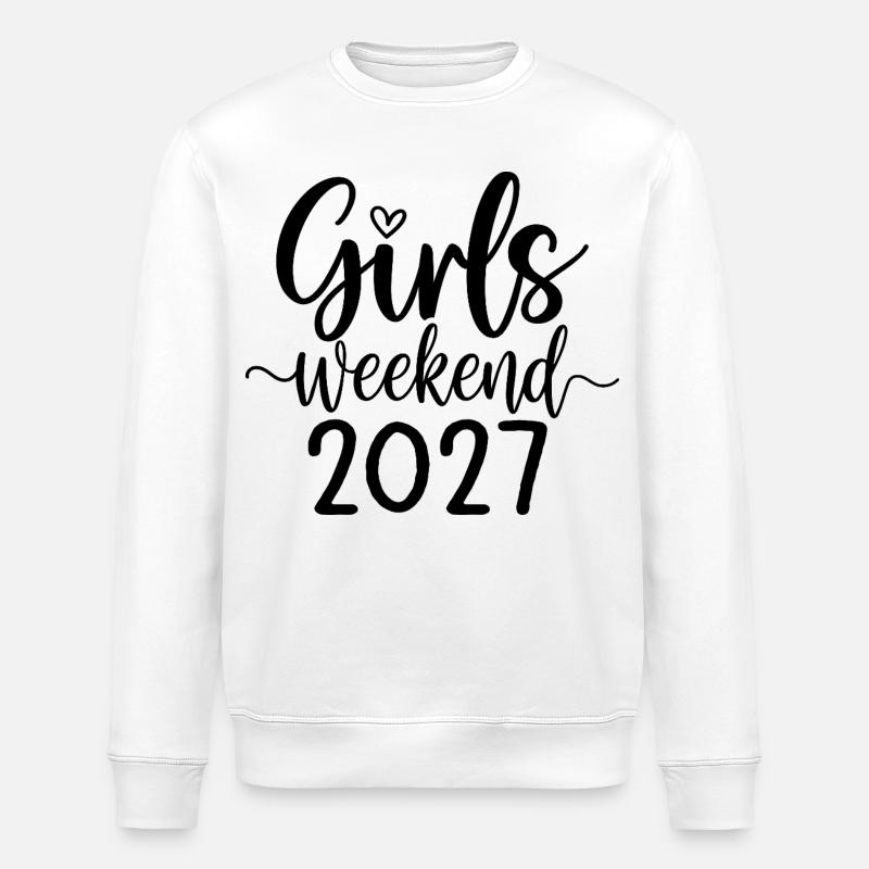 Abstrakter meandernder Wasserfluss - Stanley/Stella Unisex Bio-Sweatshirt ROLLER - Weiß