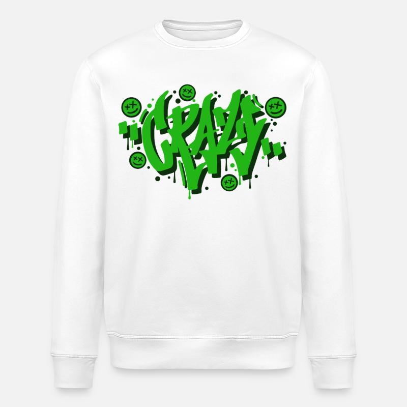 Verrücktes Graffiti-Buchstaben-Design - Stanley/Stella Unisex Bio-Sweatshirt ROLLER - Weiß