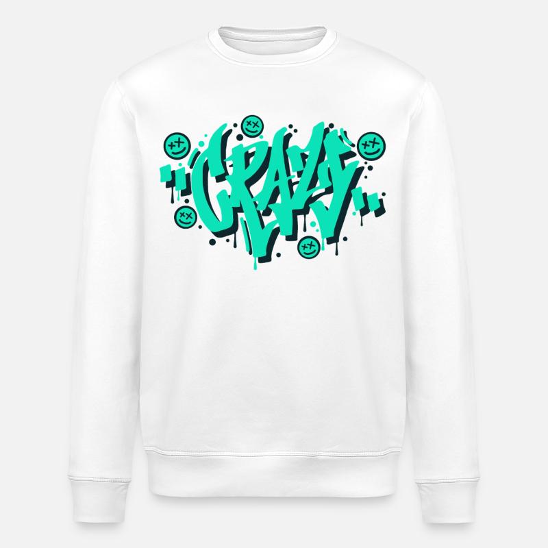 Verrücktes Graffiti-Buchstaben-Design - Stanley/Stella Unisex Bio-Sweatshirt ROLLER - Weiß