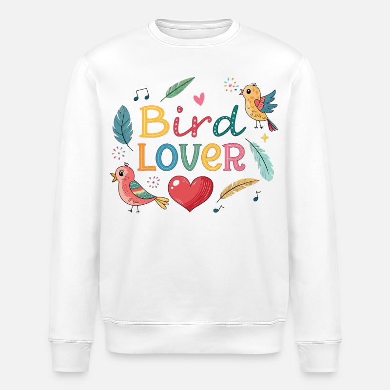 Buntes Passionsvogel-Design - Stanley/Stella Unisex Bio-Sweatshirt ROLLER - Weiß