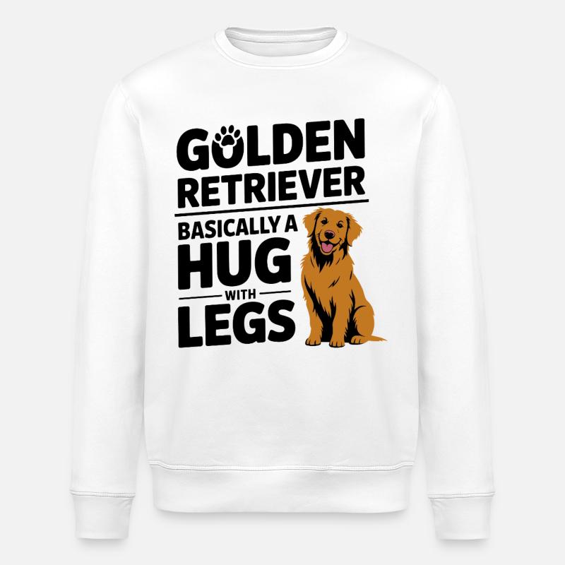câlin Golden Retriever avec pattes - Sweat bio ROLLER Stanley/Stella Unisexe - blanc
