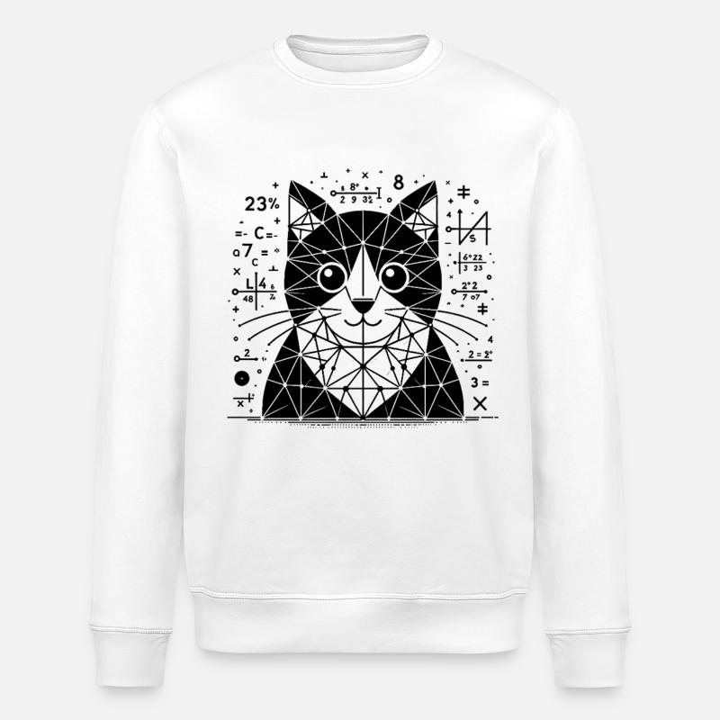 Katze der Mathematiker und Astronomen - Stanley/Stella Unisex Bio-Sweatshirt ROLLER - Weiß