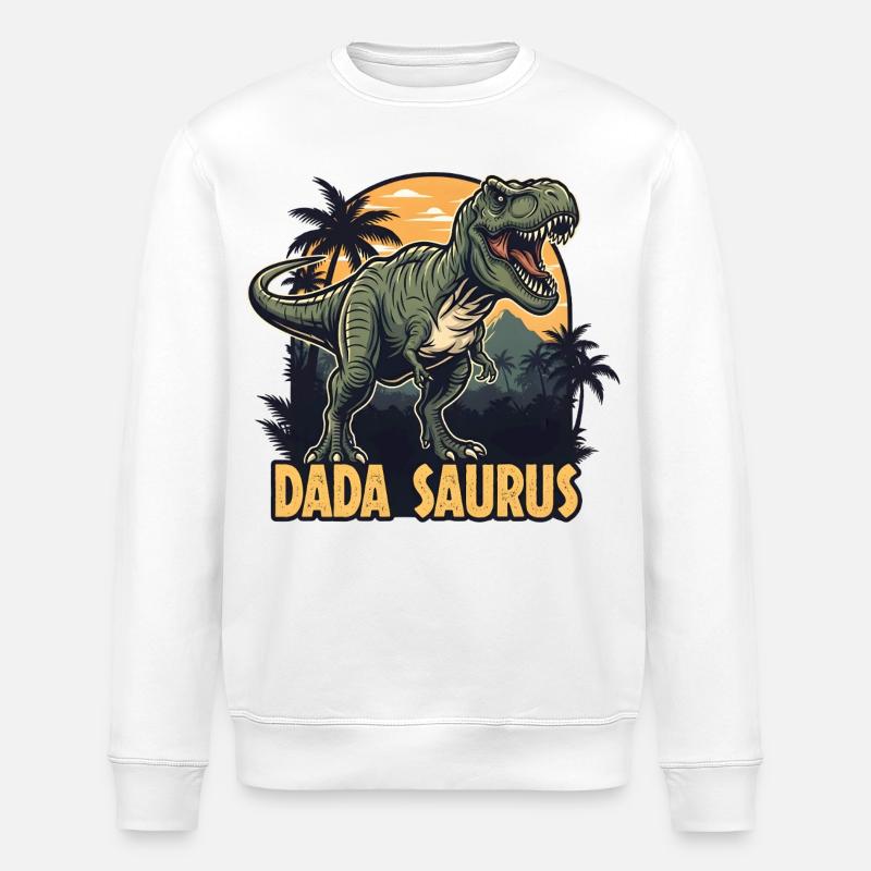 Dada Saurus T-Rex Illustration - Sweat bio ROLLER Stanley/Stella Unisexe - blanc