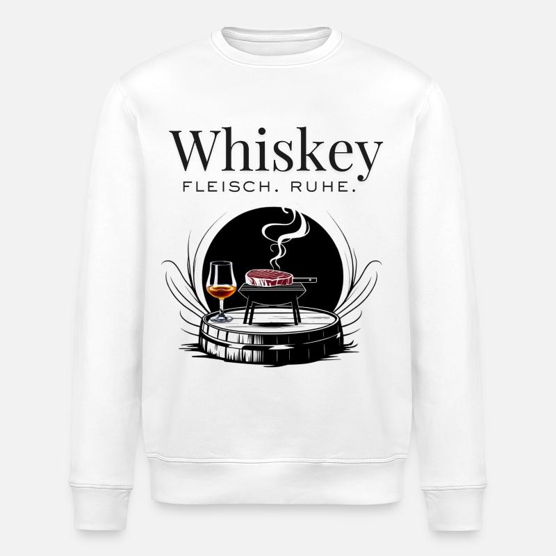 Whiskey & Fleisch – Ruhig genießen - Stanley/Stella Unisex Bio-Sweatshirt ROLLER - Weiß