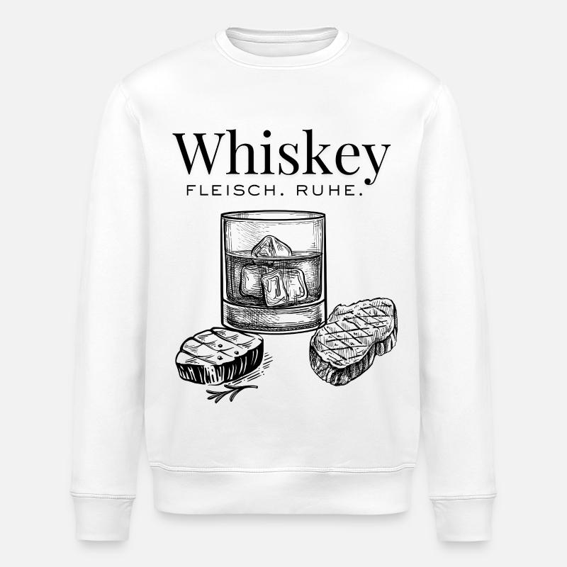 Whiskey & Fleisch – Ruhig genießen - Stanley/Stella Unisex Bio-Sweatshirt ROLLER - Weiß