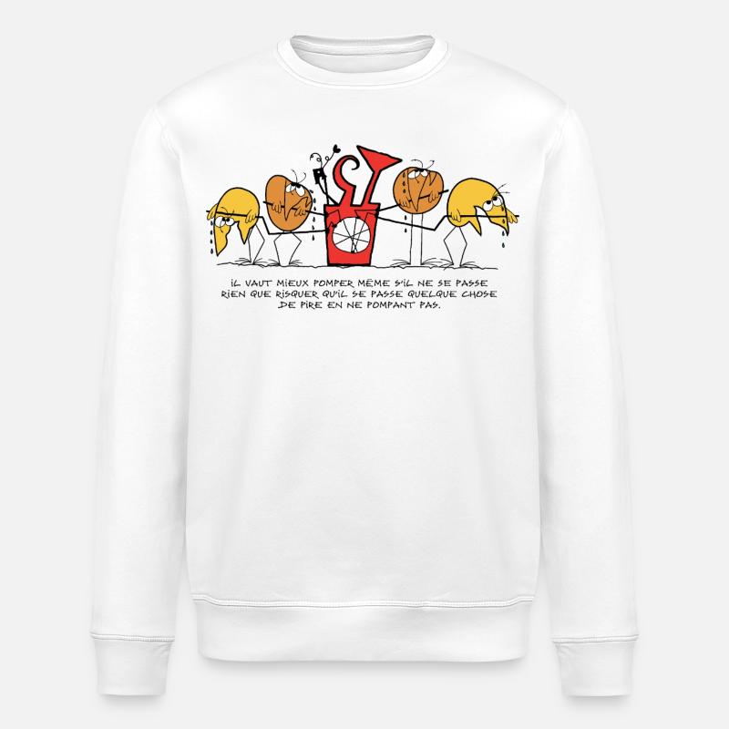 Die Shadoks, ein Leben voller Pumpen! - Stanley/Stella Unisex Bio-Sweatshirt ROLLER - Weiß