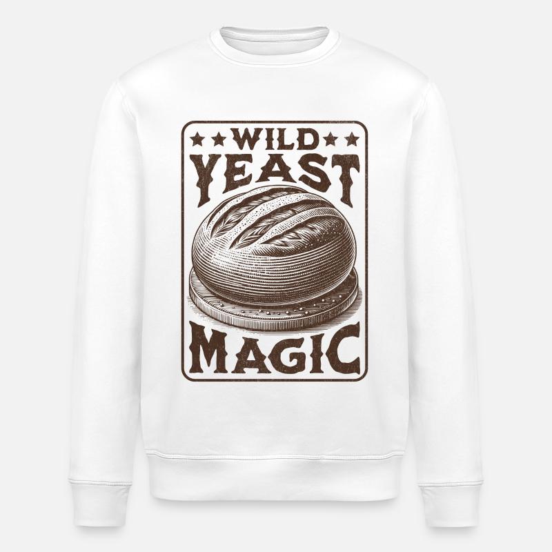 Wilde Hefe Magic Sauerteig Brot Liebhaber - Stanley/Stella Unisex Bio-Sweatshirt ROLLER - Weiß