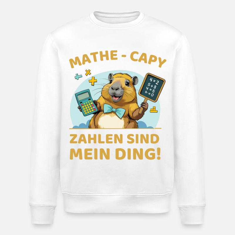 Mathe-Capybara – Zahlen sind mein Ding! - Stanley/Stella Unisex Bio-Sweatshirt ROLLER - Weiß