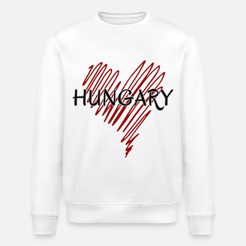 Ich liebe Ungarn, Herz Ungarn - Stanley/Stella Unisex Bio-Sweatshirt ROLLER - Weiß