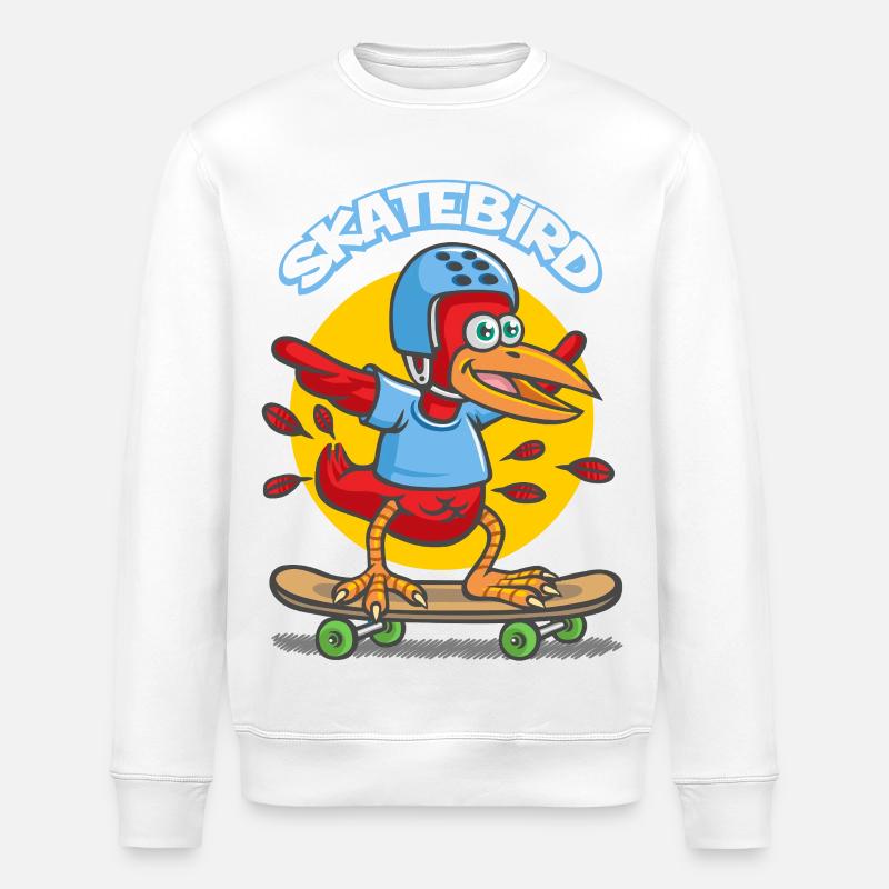 Skatebird - Stanley/Stella Unisex Bio-Sweatshirt ROLLER - Weiß