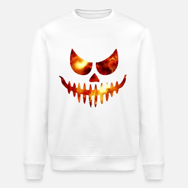Flame Pumpkin – Brenne, wenn du kannst - Stanley/Stella Unisex Bio-Sweatshirt ROLLER - Weiß