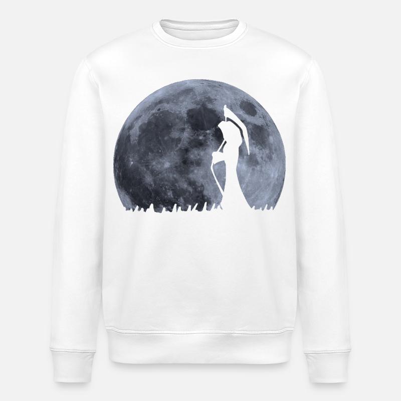Death Rises with the Moon - Stanley/Stella Unisex Bio-Sweatshirt ROLLER - Weiß