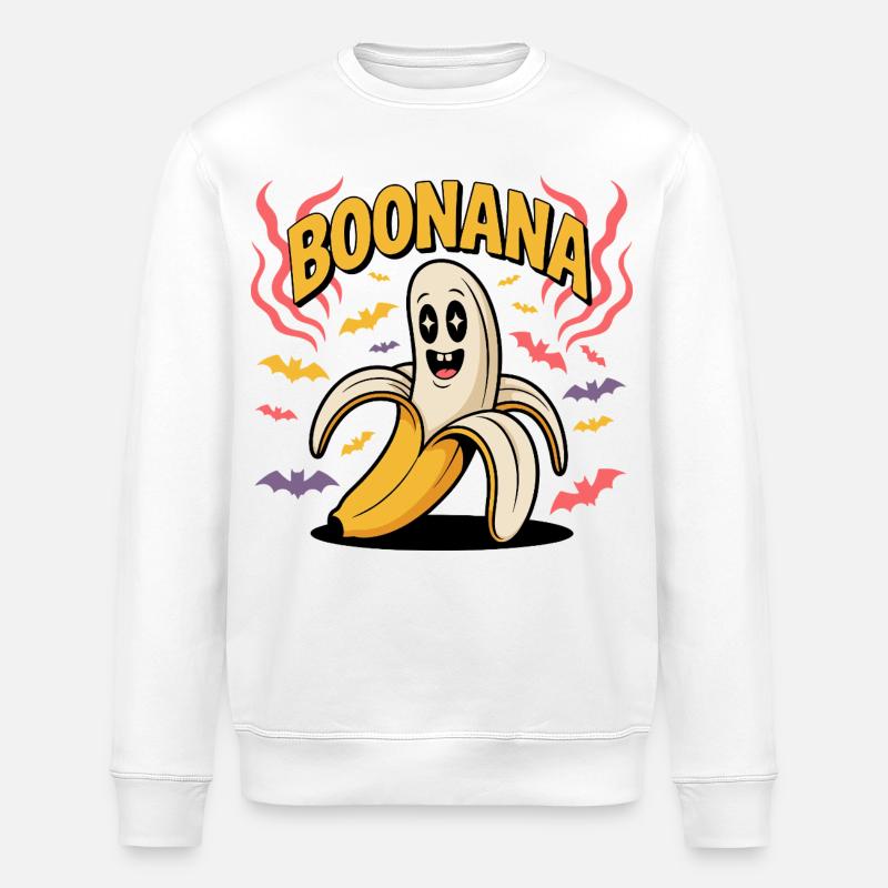 Boonana Geist Banane Kostüm - Stanley/Stella Unisex Bio-Sweatshirt ROLLER - Weiß