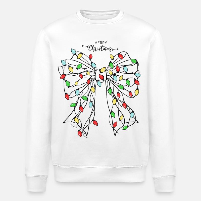 Festliches Weihnachtslicht Schmetterling Design - Stanley/Stella Unisex Bio-Sweatshirt ROLLER - Weiß